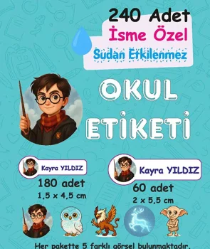 Harry Kişiye Özel Sudan Etkilenmeyen Okul Etiketi