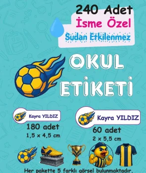 Sarı Kanarya Kişiye Özel Sudan Etkilenmeyen Okul Etiketi